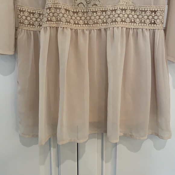 🌟HP🌟 Altar’d State Crochet Detail Drop Waist Dress in Cream - Picture 6 of 17